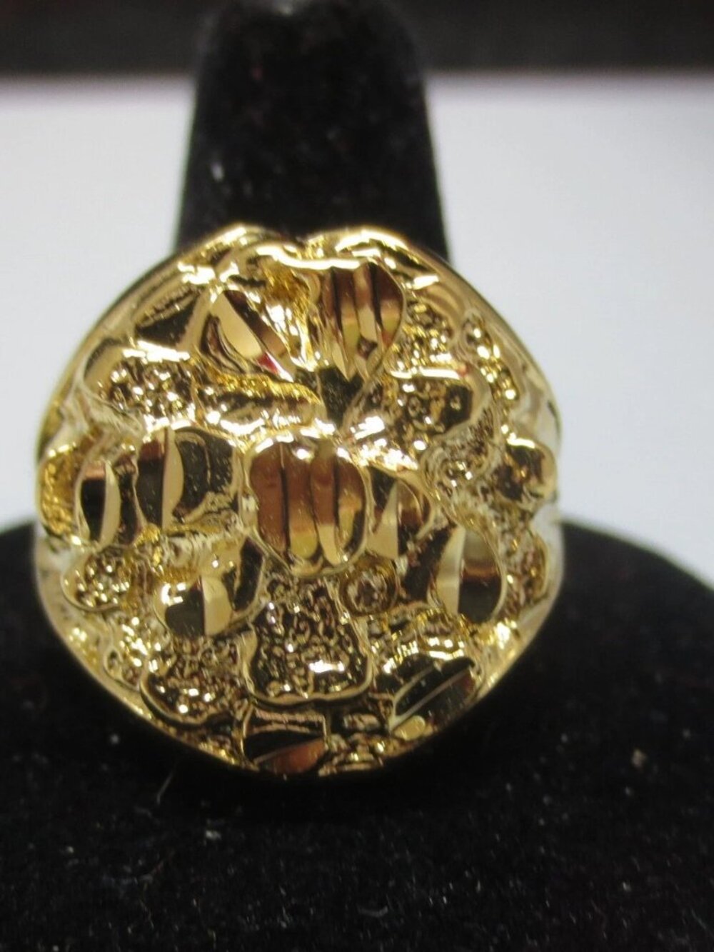 14K Plated Large Oval Nugget Ring